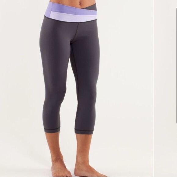 Lululemon Astro Wunder Under Crop Legging Low Rise Heathered Black VINTAGE - Picture 9 of 9